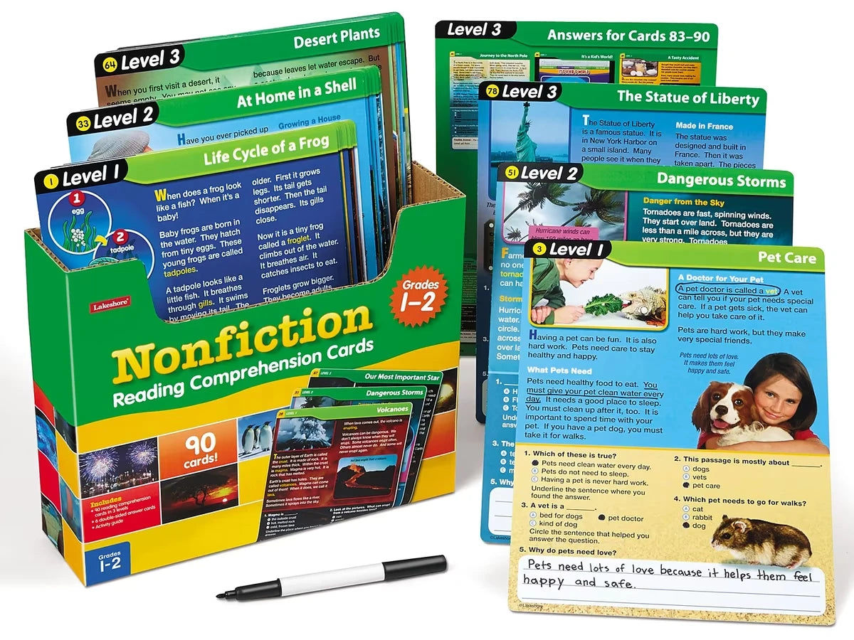 Nonfiction Reading Comprehension Practice Cards - Gr. 1-2 - US 7955