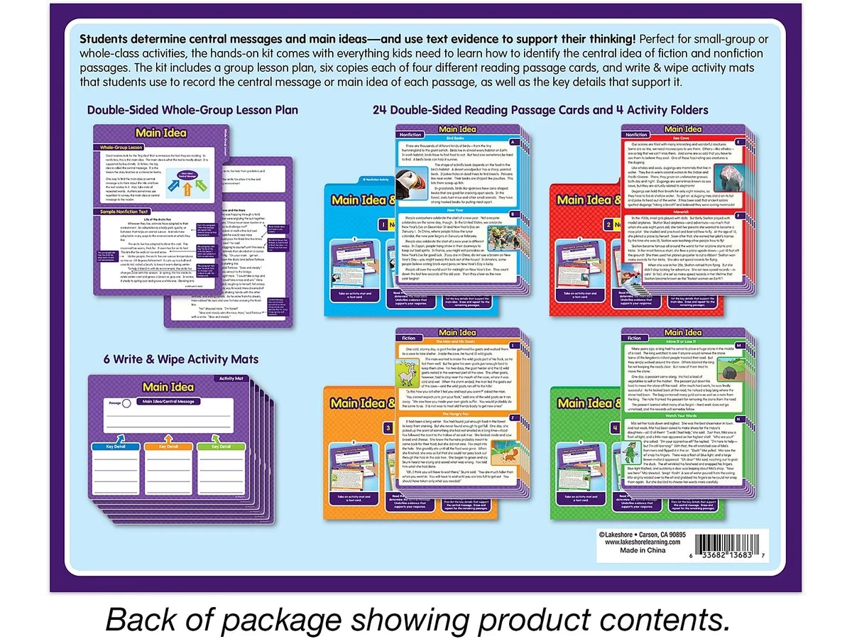Main Idea & Central Message Finding Evidence Kit - Gr. 2-3 - US 1459