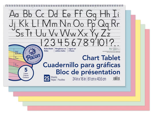 Pastel Ruled Chart Tablet - US 4523