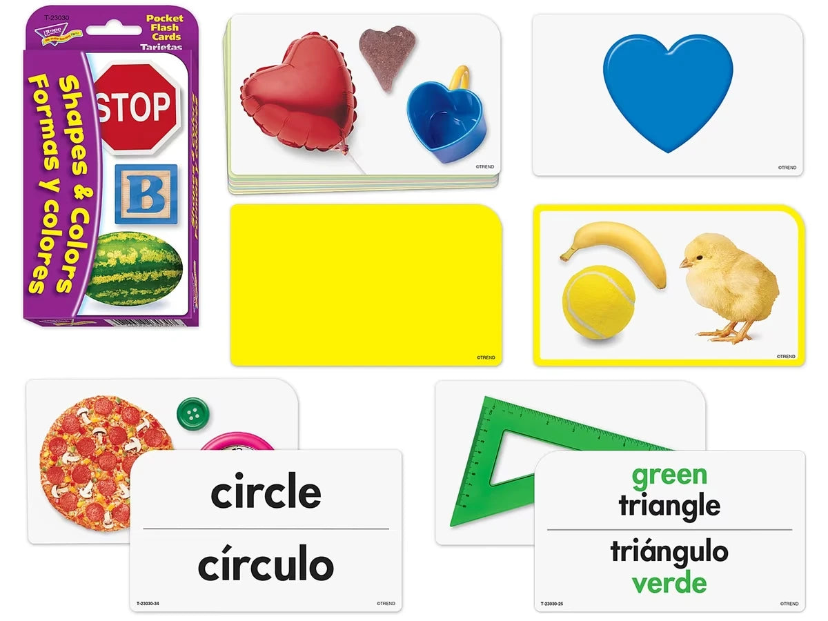 Shapes & Colors Bilingual Pocket Flash Cards - US 8129
