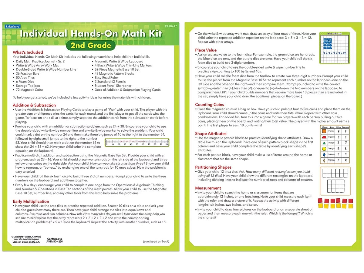 Individual Hands-On Math Kit – Gr. 2 - US 2265