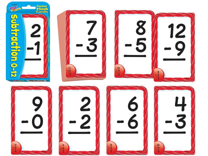 Subtraction 0-12 Pocket Flash Cards - US 6196