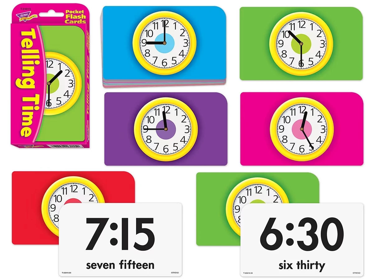 Telling Time Pocket Flash Cards - US 5950