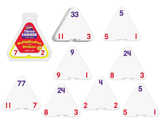 Multiplication & Division Three-Corner® Flash Cards - US 3060