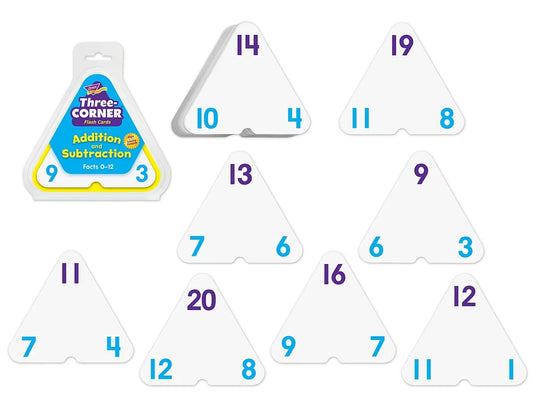 Addition & Subtraction Three-Corner® Flash Cards - US 9479