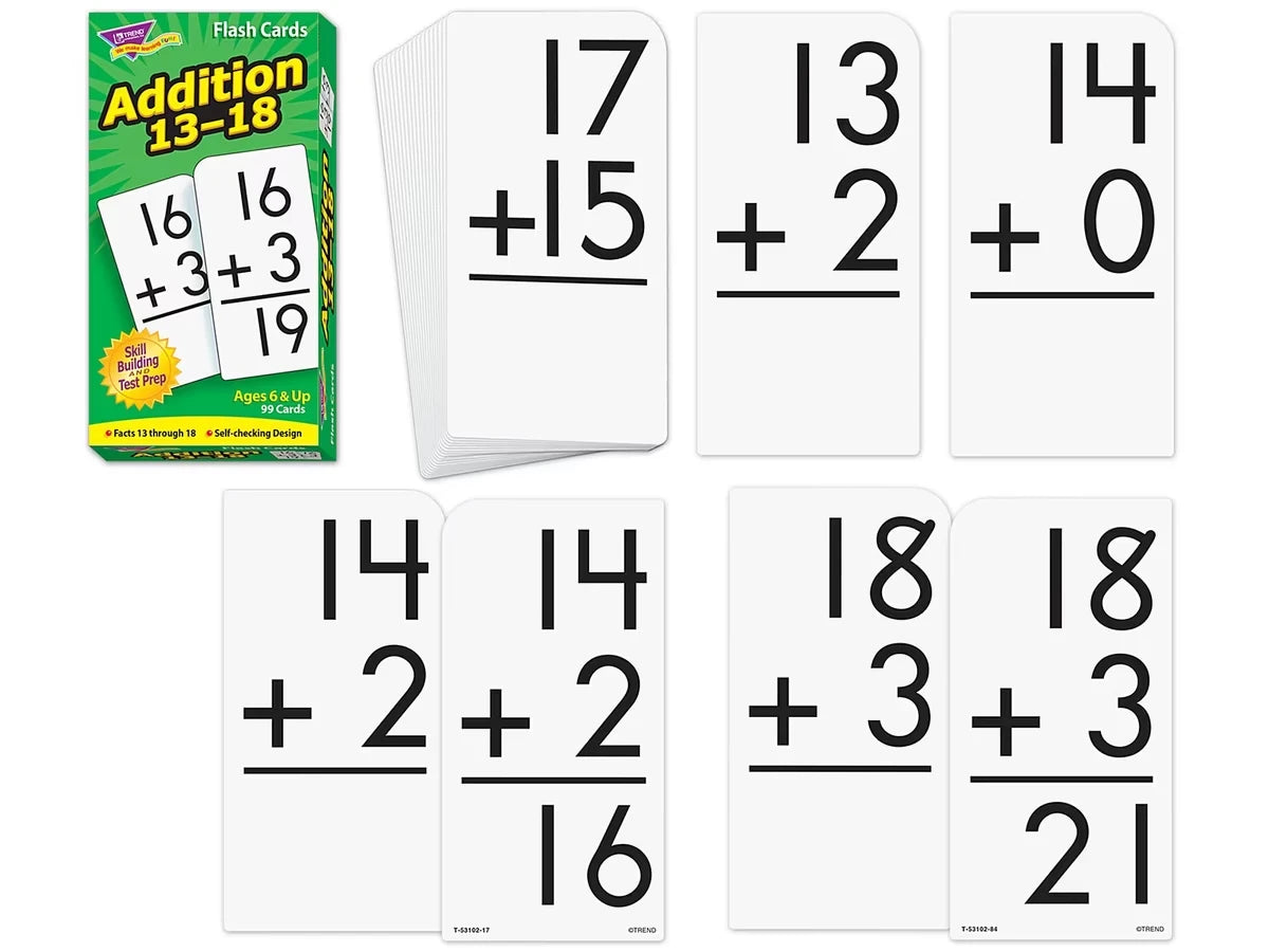 Addition 13-18 Flash Cards - US 5835