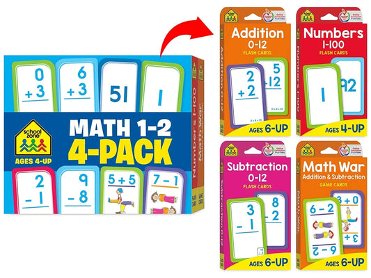 Math Skills Flash Cards -  Set of 4 - Gr. 1-2 - US 4953