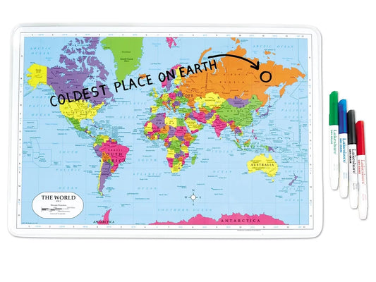 Write & Wipe World Tabletop Map - US 7275