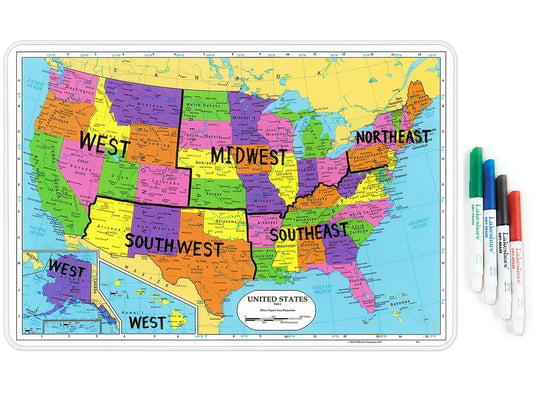 Write & Wipe U.S.A. Tabletop Map - US 3101