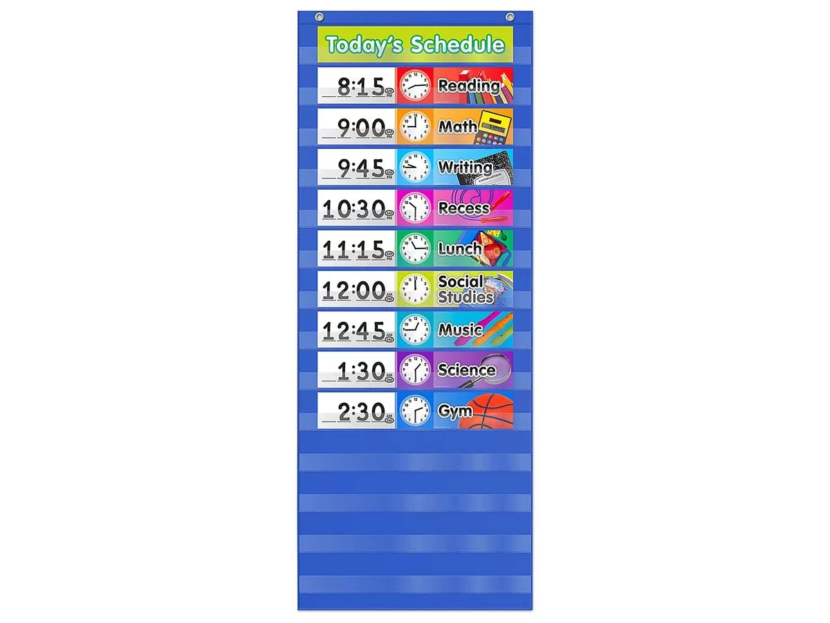 Write & Wipe Daily Schedule Pocket Chart - US 7194