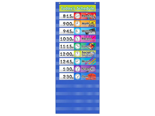 Write & Wipe Daily Schedule Pocket Chart - US 7194