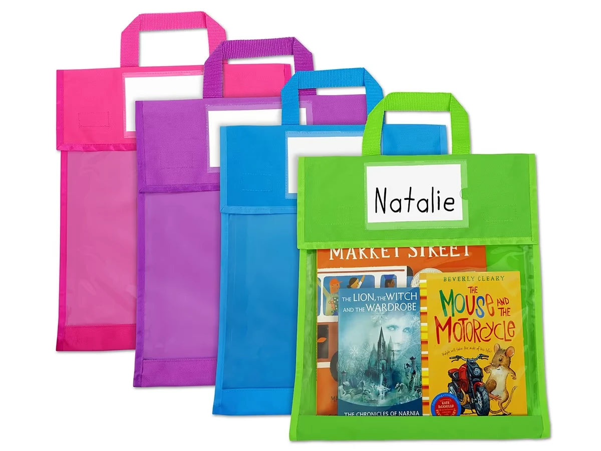Neon Sort & Store Book Totes - Set of 4 - US 2172