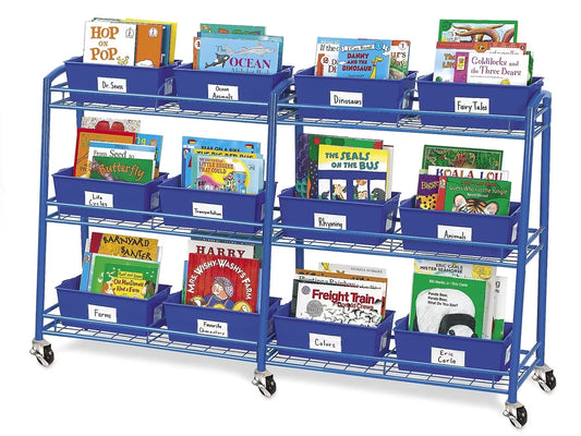 Books on Wheels Mobile Cart - 12 Bins - US 3116