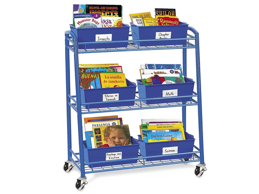 Books on Wheels Mobile Cart - 6 Bins - US 3323