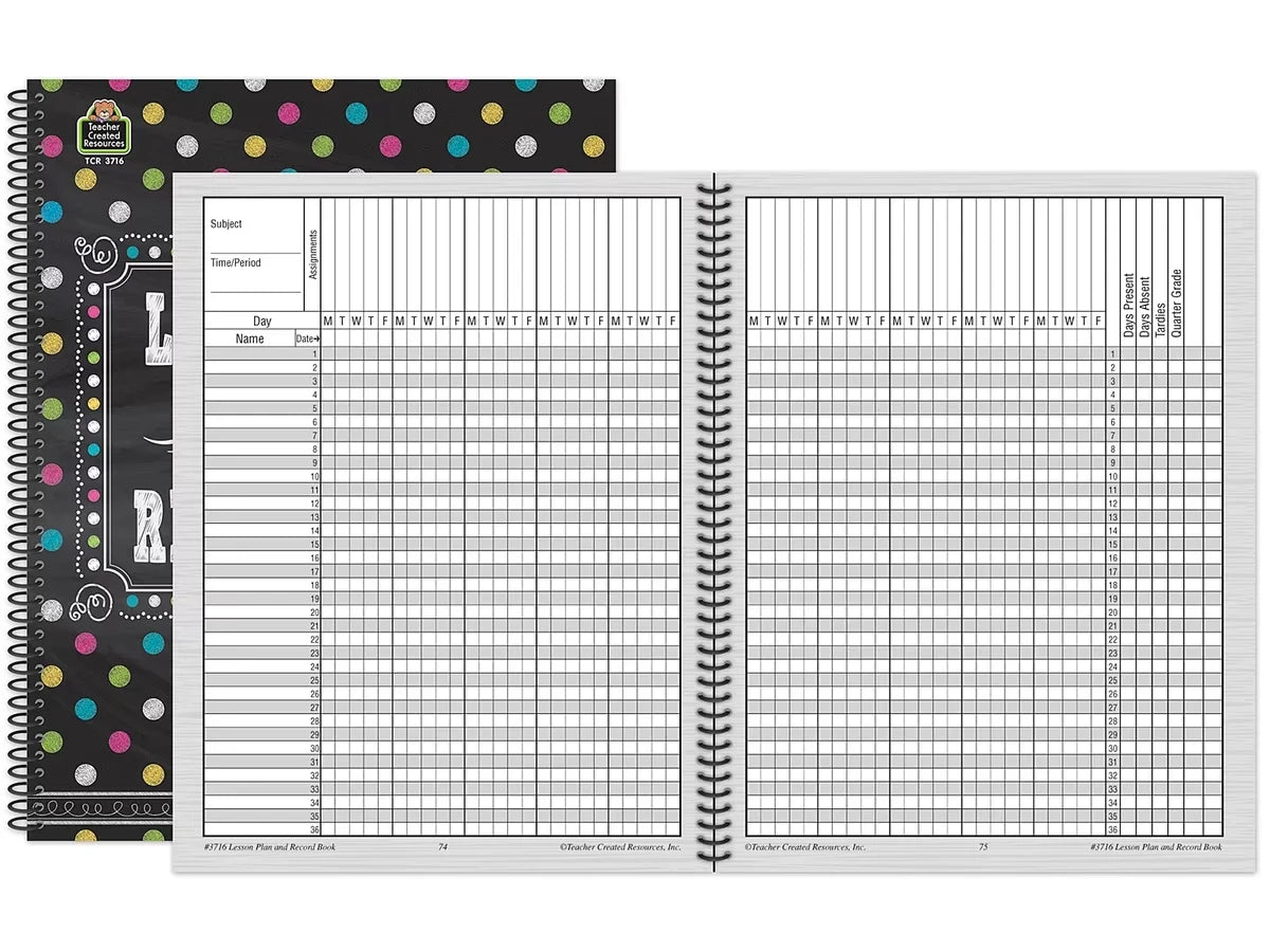 Chalkboard Brights Lesson Plan & Record Book - US 2085