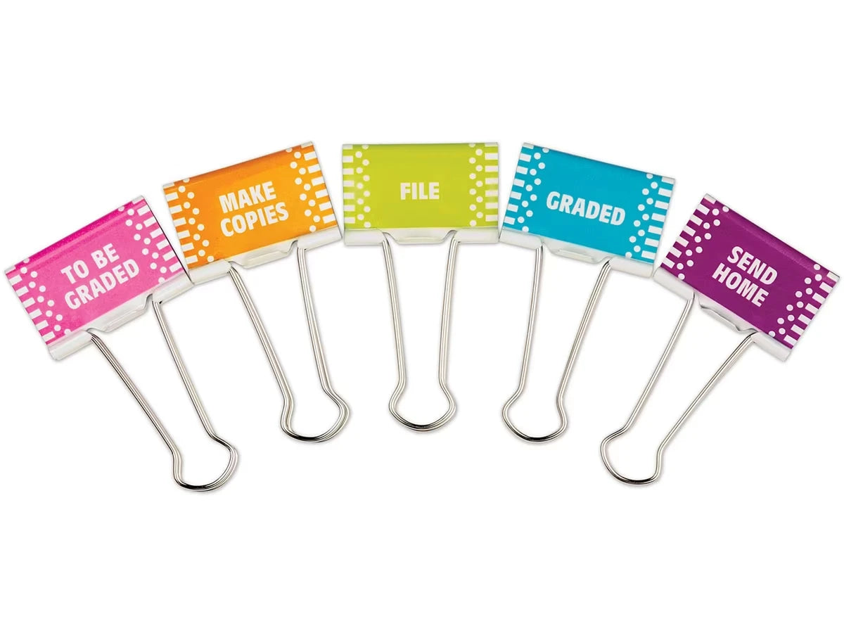 Colorful Classroom Management Large Binder Clips - US 7338