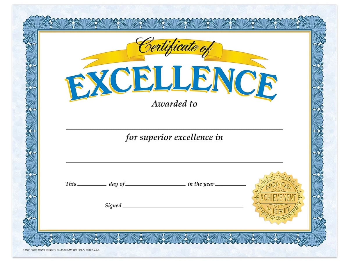 Certificate of Excellence Awards - US 5972