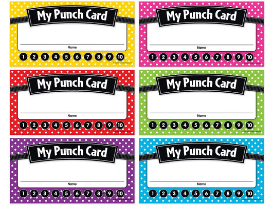 Polka Dot Incentive Punch Cards - US 9353