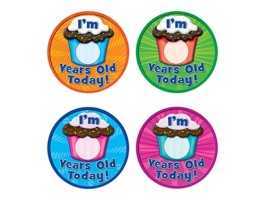 Cupcake Birthday Badges - Variety Pack - US 9440
