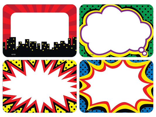 Superhero Name Tags - Variety Pack - US 2753