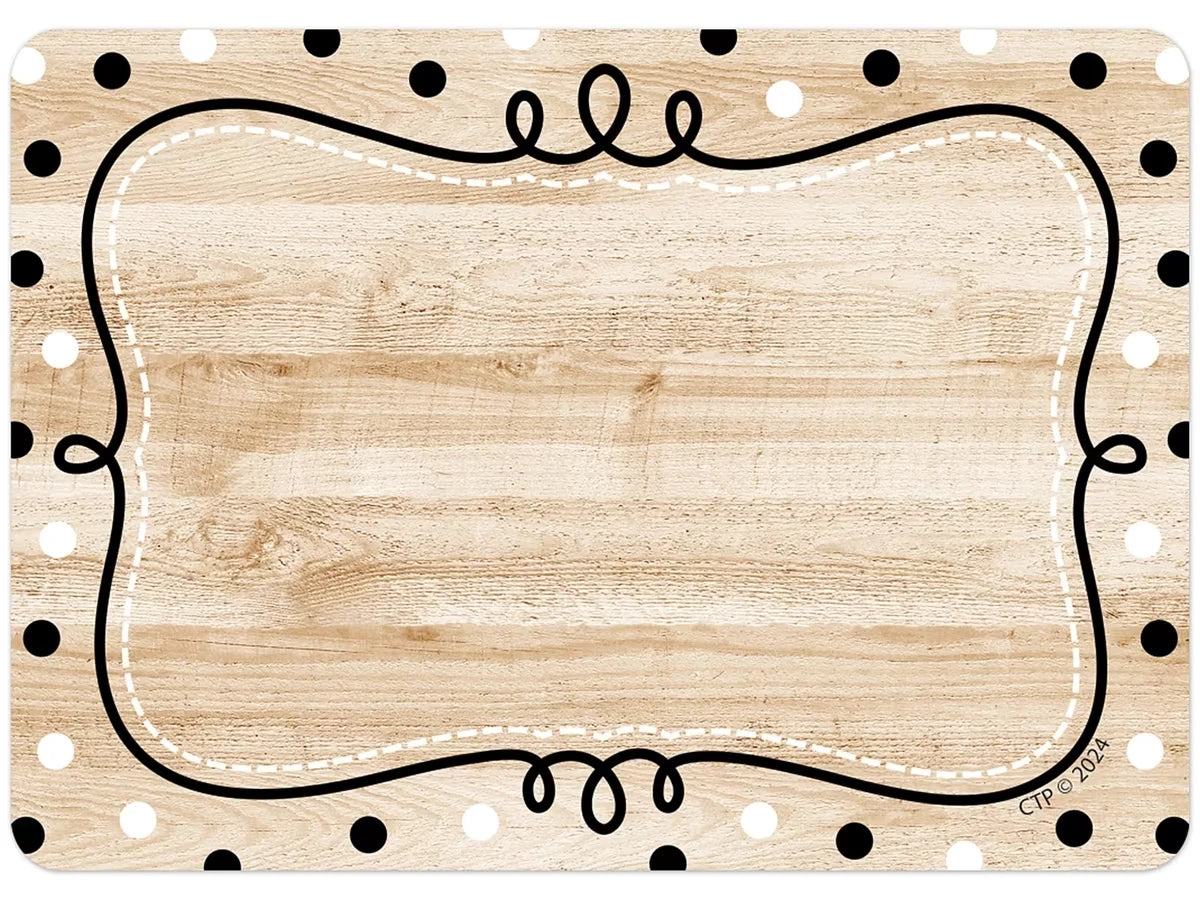 Loop-De-Loop Polka Dot Wood Name Tags - US 7013