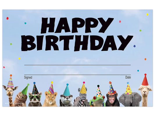 Go Wild Animals Birthday Certificates - US 9449