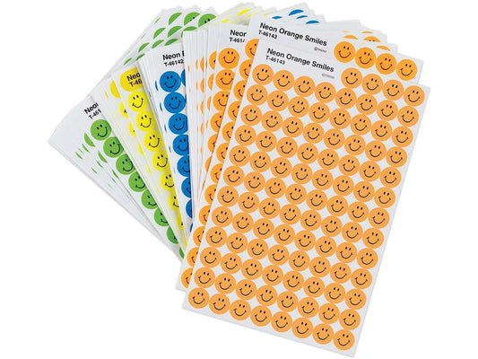 Neon Smiley Face Mini Stickers - Variety Pack - US 1584