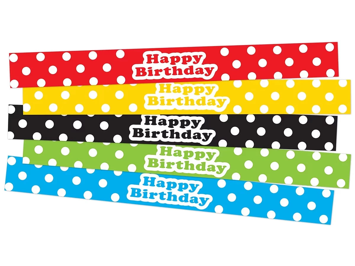 Polka Dot Birthday Slap Bracelets - US 1432