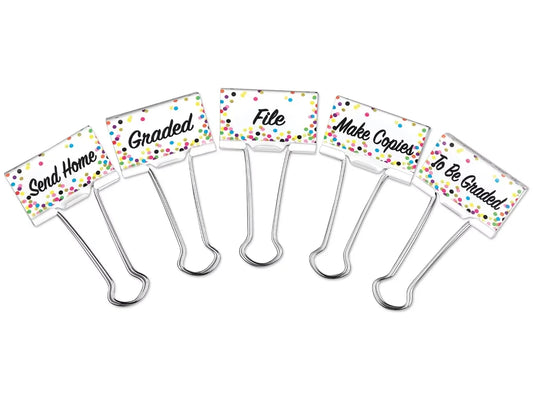 Confetti Classroom Management Large Binder Clips - US 1285