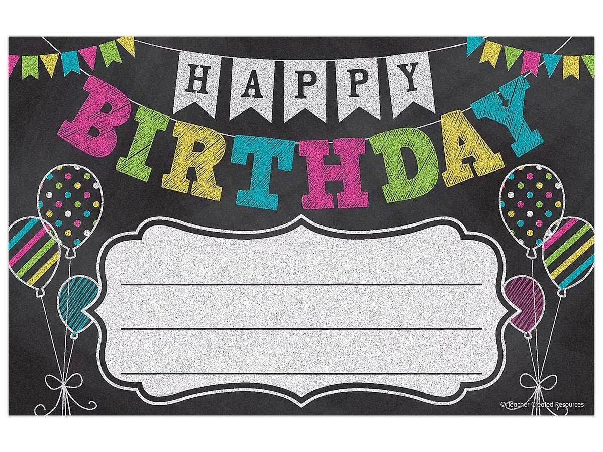 Chalkboard Brights Birthday Certificates - US 5681