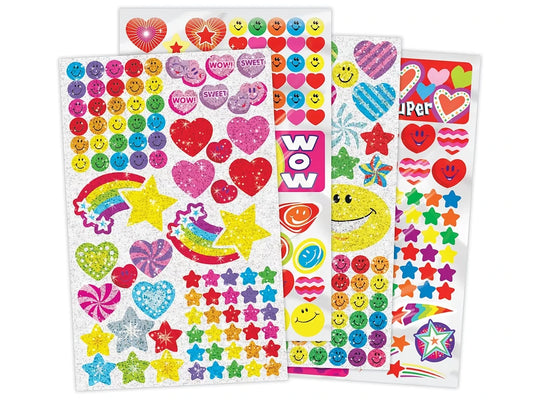 Sparkling Stars, Hearts & Smiles Stickers - Variety Pack - US 2018