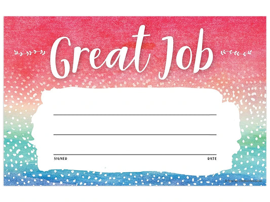 Watercolor Great Job! Awards - US 1636
