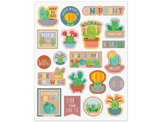 Happy Cactus Crew Motivational Stickers - US 6281