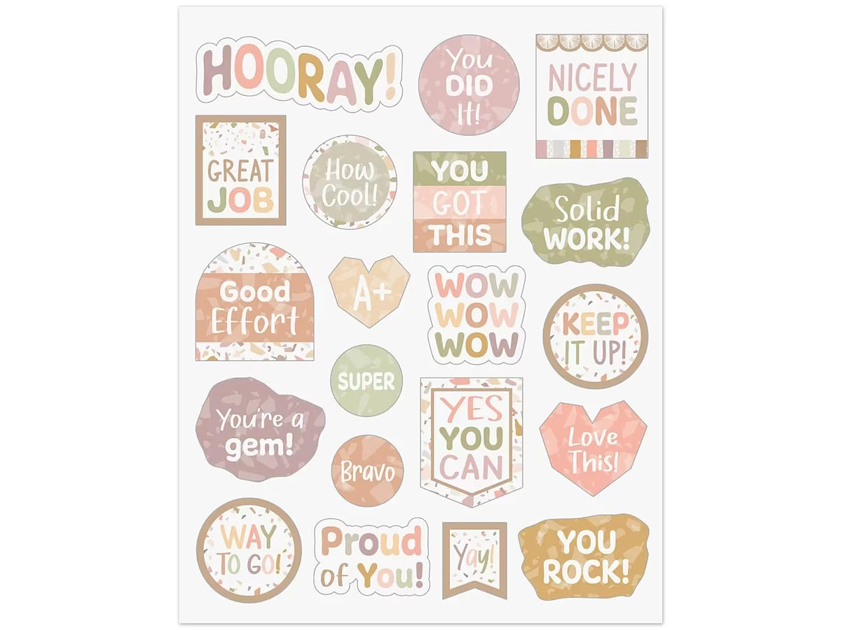Terrazzo Tones Motivational Stickers - US 8325