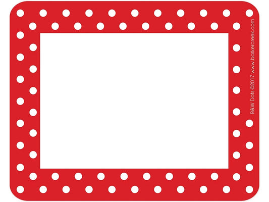 Red Polka Dot Name Tags - US 1173