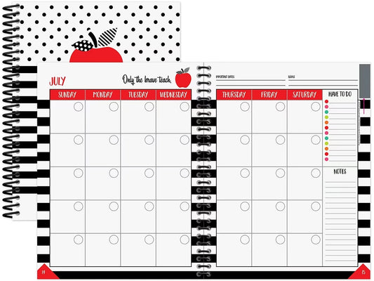 Black, White & Stylish Brights Lesson Plan & Record Book - US 9858