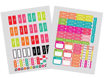 Black, White & Stylish Brights Lesson Plan & Record Book - US 9858