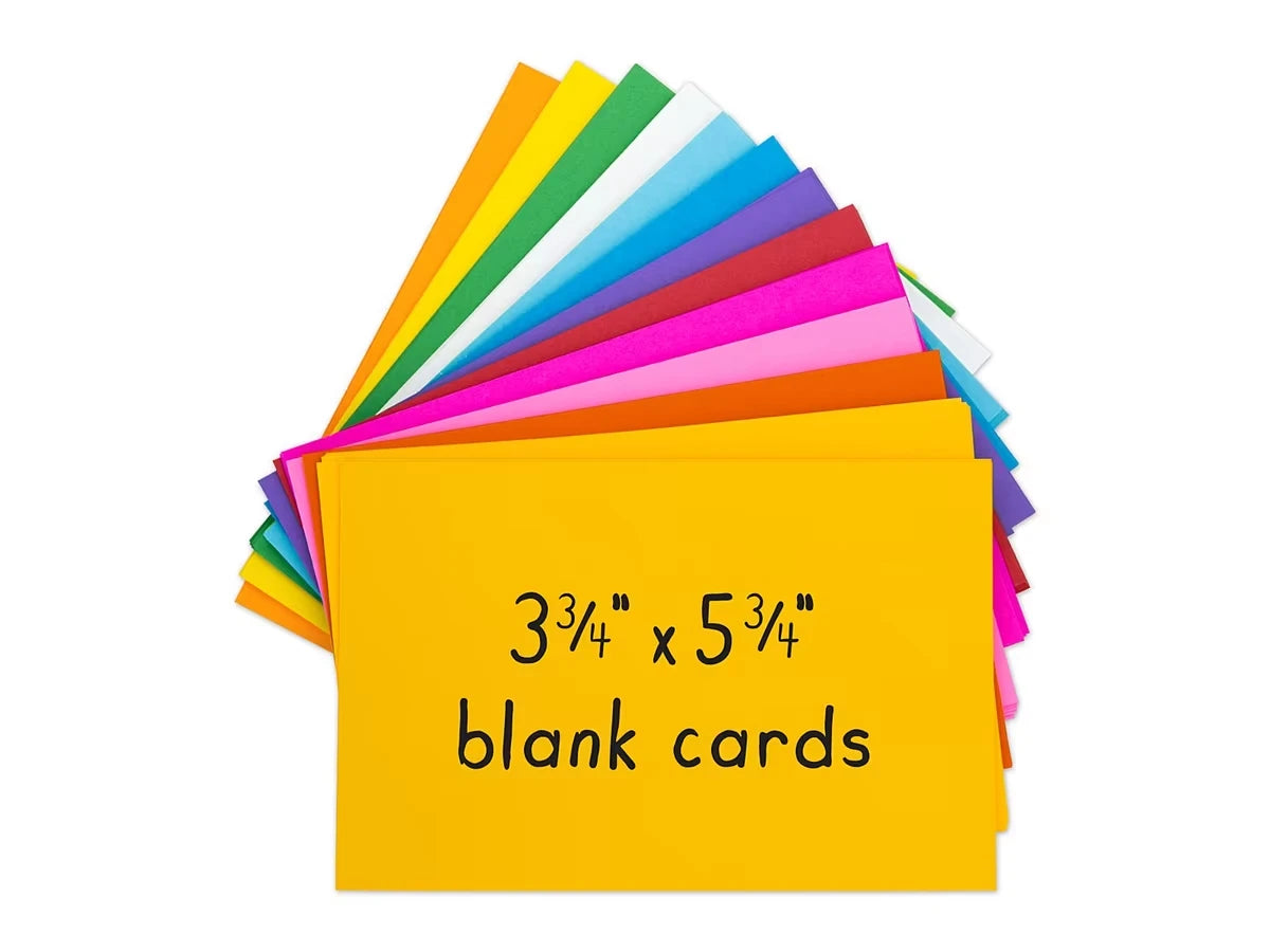 Bright Blank Flash Cards - Pack of 100 - US 9342