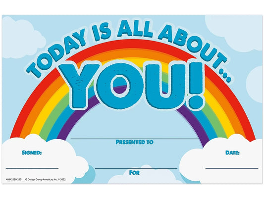 Today Is All About You Certificates - US 5943