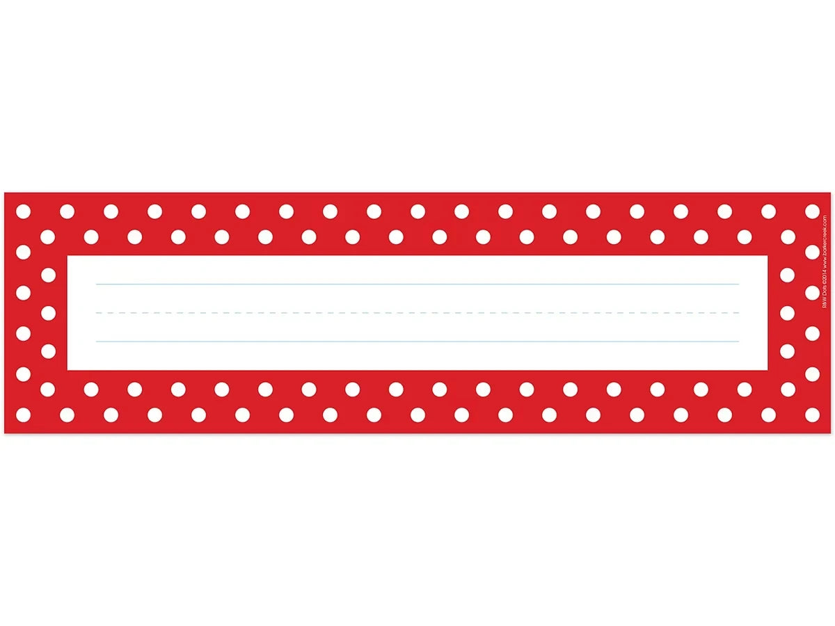 Red Polka Dot Double-Sided Nameplates - US 6976
