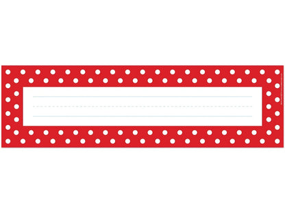 Red Polka Dot Double-Sided Nameplates - US 6976