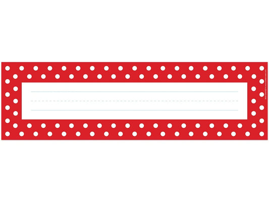 Red Polka Dot Double-Sided Nameplates - US 6976