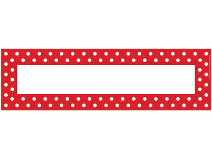 Red Polka Dot Double-Sided Nameplates - US 6976