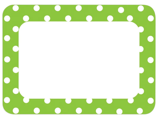 Lime Green Polka Dot Name Tags - US 5501