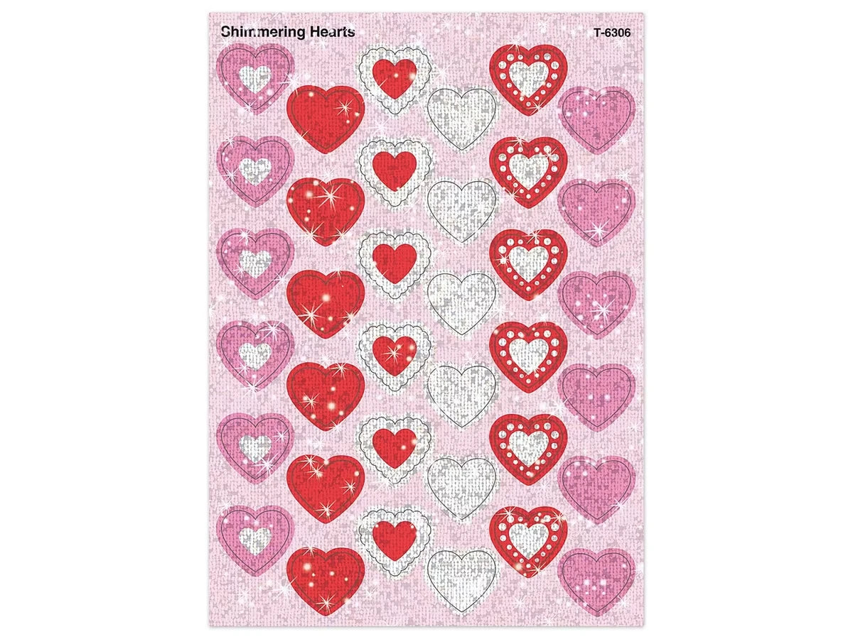 Shimmering Heart Sparkle Stickers - US 3619