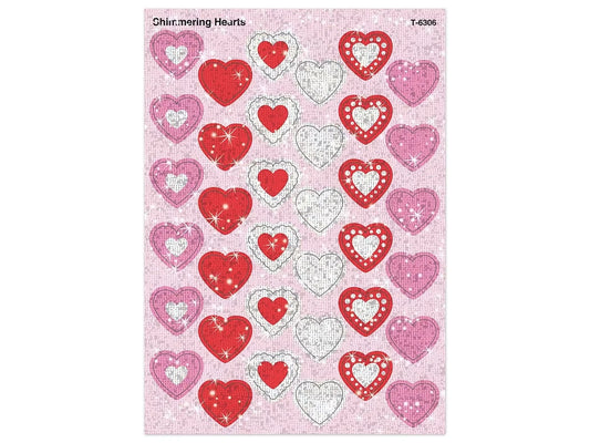Shimmering Heart Sparkle Stickers - US 3619