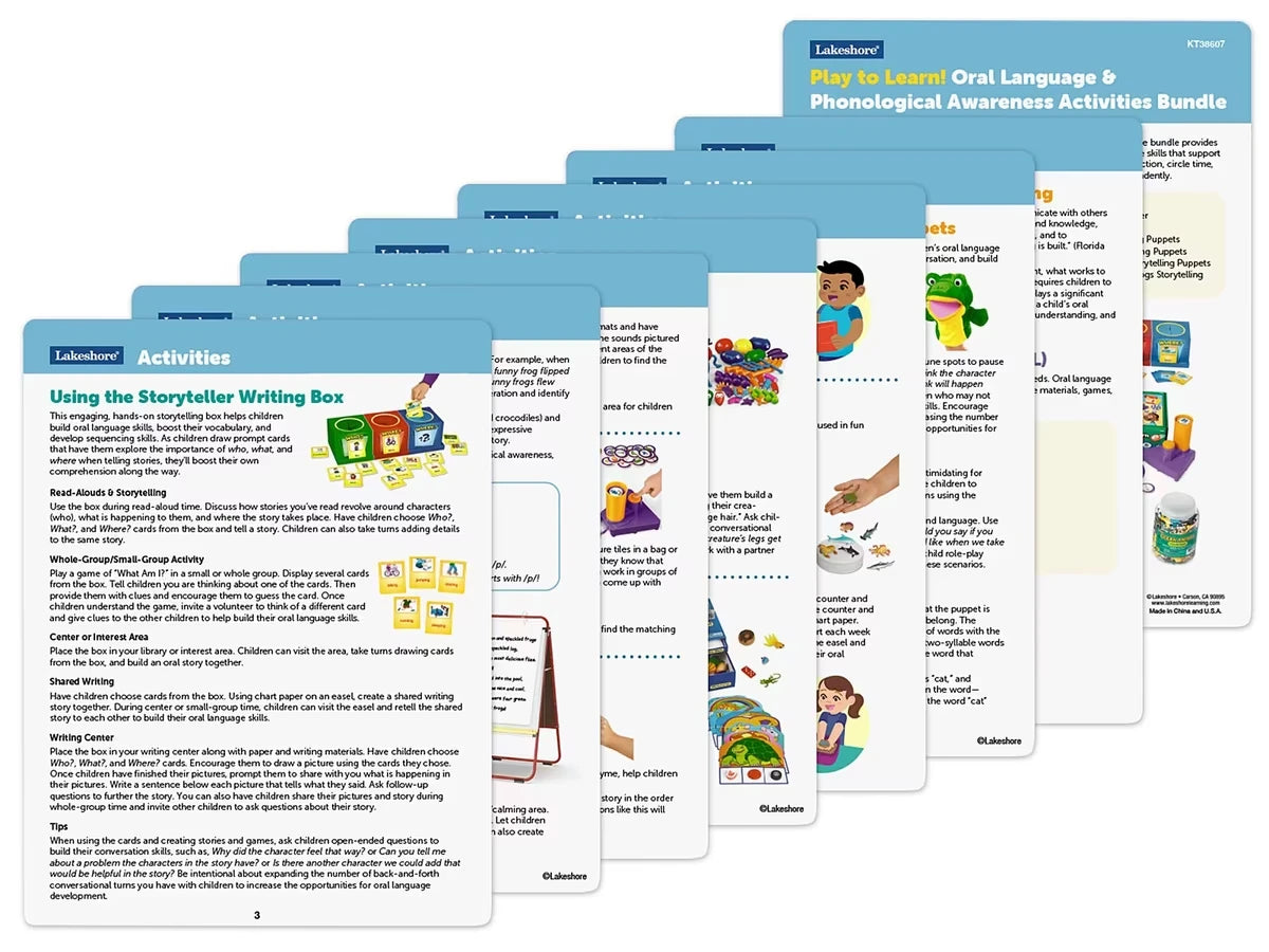 Play to Learn! Oral Language & Phonological Awareness Activities Bundle - US 5006