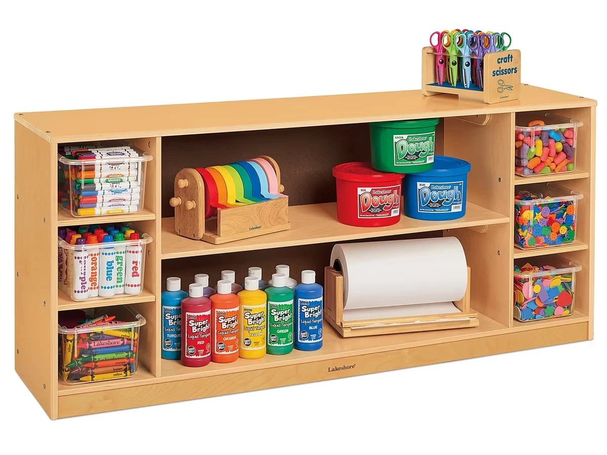 Classic Birch Cubbies & Shelves Low Storage Unit - US 3642