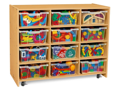 Classic Birch Big Bins See-Inside Storage Unit - 12 Cubby - US 7411