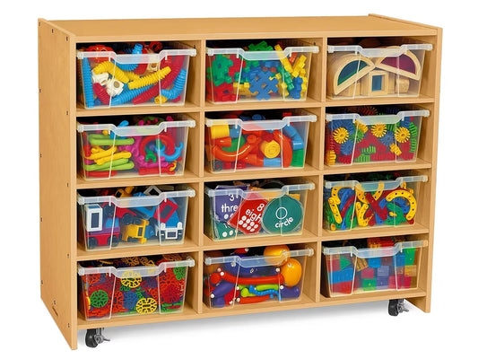Classic Birch Big Bins See-Inside Storage Unit - 12 Cubby - US 7411